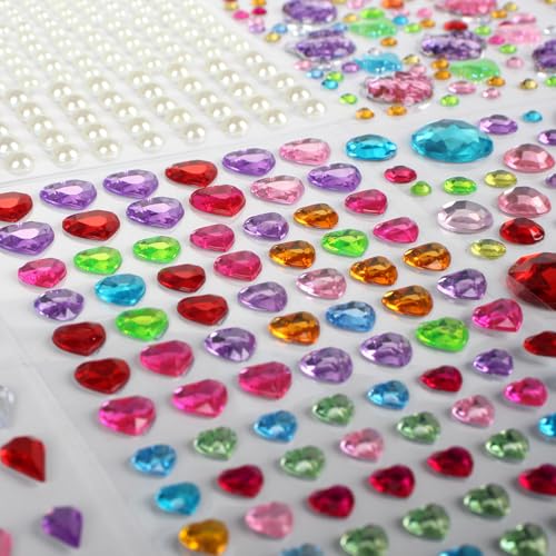 3521 Self-Adhesive Craft Jewels & Gems Stickers, 12 Sheets