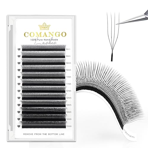 CoMango U-Shape Eyelash Extensions 4D Premade Fans 0.07mm