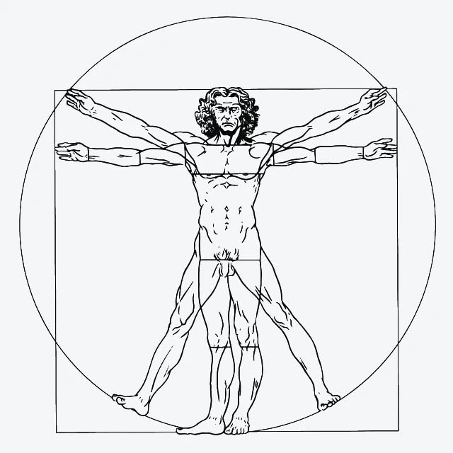 Inkbox Temporary Tattoos, Semi-Permanent Tattoo, One Premium Easy Long Lasting, Water-Resistant Temp Tattoo with For Now Ink - Lasts 1-2 Weeks, Vitruvian Man Tattoo, Leonardo, 4 x 4 in