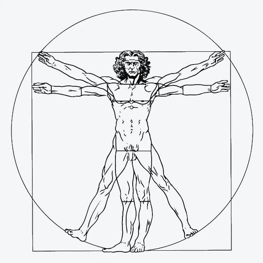 Inkbox Temporary Tattoos, Semi-Permanent Tattoo, One Premium Easy Long Lasting, Water-Resistant Temp Tattoo with For Now Ink - Lasts 1-2 Weeks, Vitruvian Man Tattoo, Leonardo, 4 x 4 in