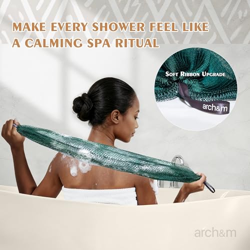 ARCH&M African Net Sponge 53" Extra-Long 2-Pack | Back Scrubber