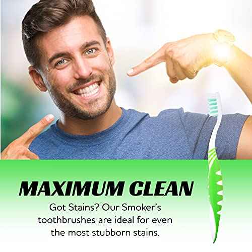 Lingito Extra Firm Toothbrush Set for Adults or Smokers Travel Toothbrush Kit, Hard Multicolor Denture Brush, Large Head, Manual Travel Toothbrush Hard Bristles (12 Pack)