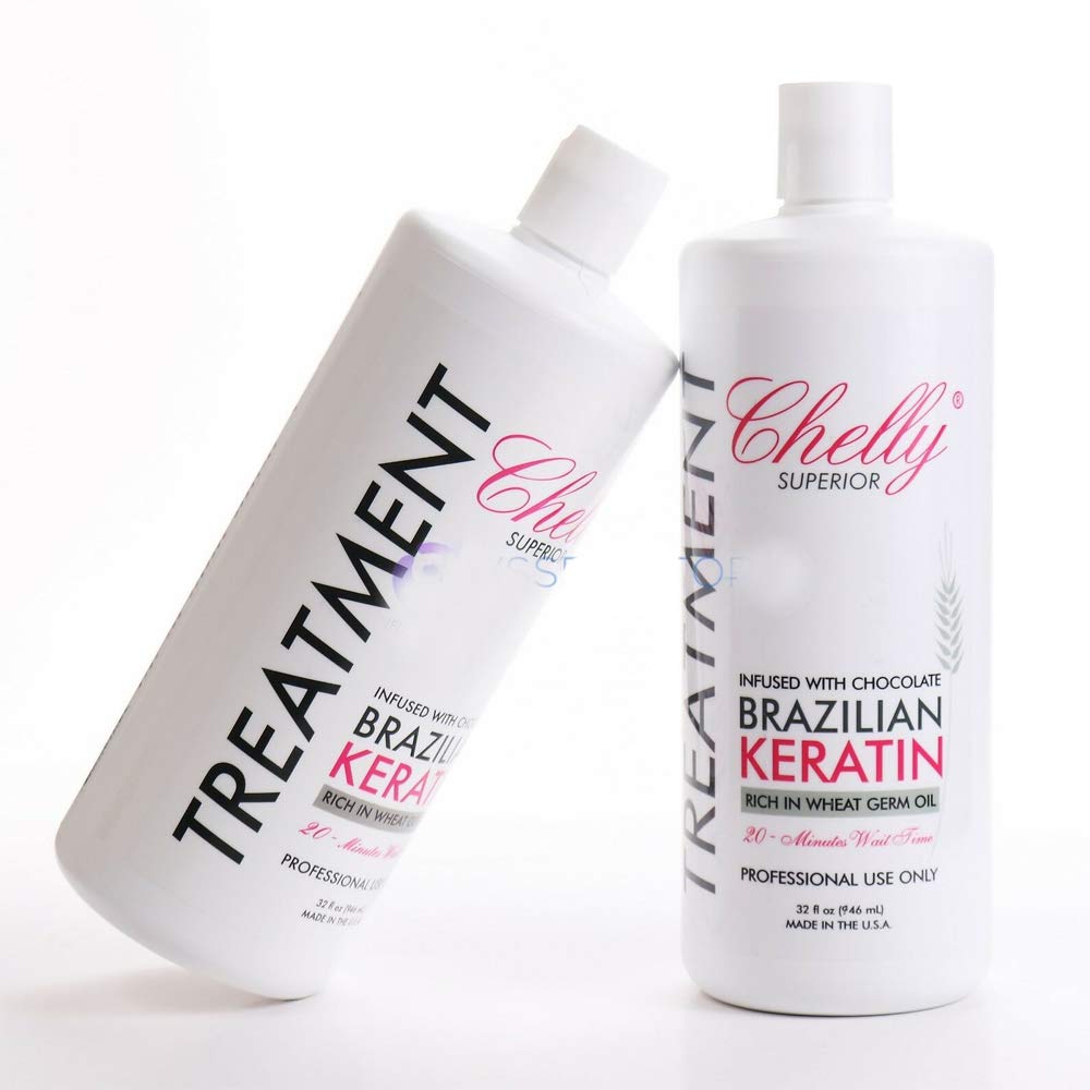 Chelly Superior Infused with Chocolate Brazilian Keratin Treatment 946ml (32 fl oz) | Progressive Brush | Straightening & Smoothing System | Hair Straightening Therapy | 100% Straight Hair | Frizzy Free