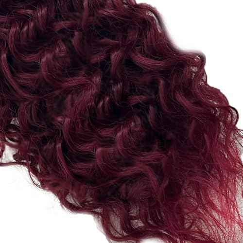 Augfst Brazilian Virgin Human Hair Bundles Burgundy 99J Water Wave Curly Human Hair Bundles 10 12 14 inch Unprocessed Brazilian Wine Red Quick Weave Hair for Black Women