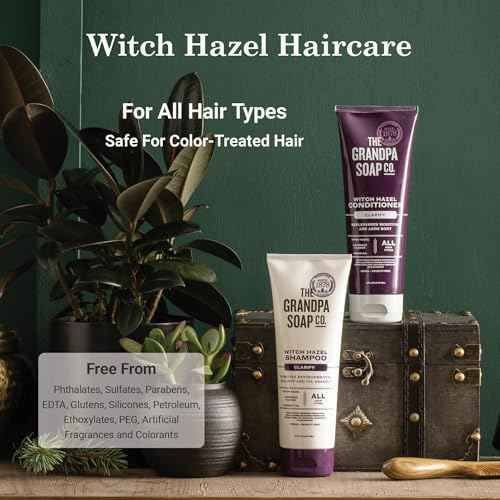 The Grandpa Soap Company Clarifying Witch Hazel Conditioner - Relieves Scalp Conditions and Protects Against Buildup, With Lavender Flower, Sulfates and Parabens Free, 8 Fl Oz, 2 Pack