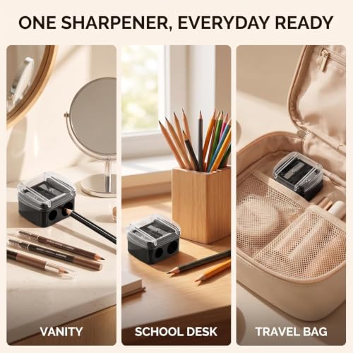 Multi-Size Eyeliner & Lip Pencil Sharpener - Portable Makeup Tool