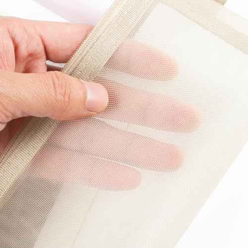 Aswewamt 5Pcs Zipper Mesh Bags, 7.9" x 4" Clear Cosmetic Bags, Multi-functional Travel Accessories for Makeup Brushes, Purse