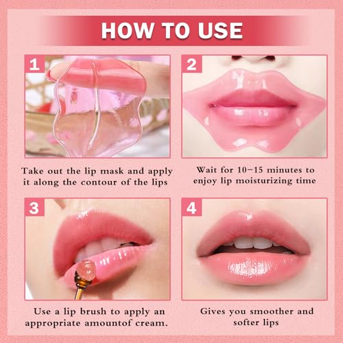 3PCS Bee Lip Balm Honey Pot, Honey Strawberry Watermelon Lip Mask Sleeping Honey Lip Mask Overnight Hydrating Propolis Honey Pot Lip Balm for Cracked & Dry Lips Care with Pink Lip Mask