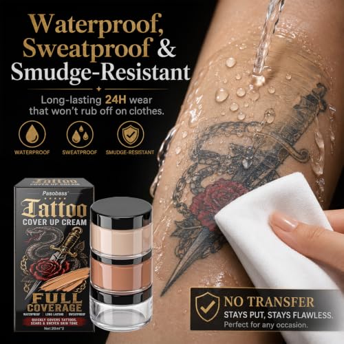 Tattoo Cover Up Makeup Waterproof Concealer Set