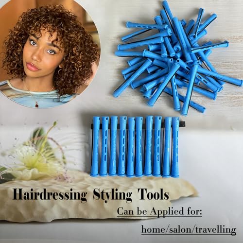 YOROSTAR 40pcs Blue Perm Rods Set for Natural Hair Curling