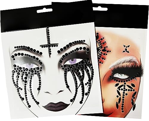Day of the Dead Face Jewels Stickers - 2-Pack Skull Gems
