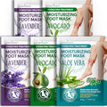 CRISTALBOX 5-Pack Moisturizing Foot Mask Socks for Dry Cracked Feet