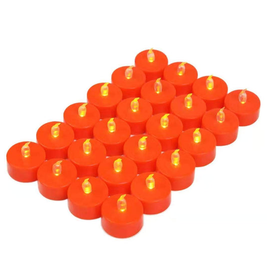 Tappovaly Battery Operated LED Tea Lights:24 Pack Flameless Votive Candles Lamp Realistic and Bright Flickering Long Lasting 150Hours for Wedding Holiday Party Home Decoration (24 Pack Orange)