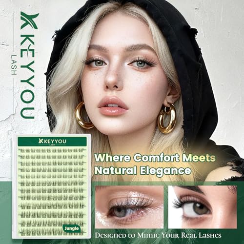 KEYYOU Lash Clusters Natural 8-16mm C Curl Wispy 144pcs