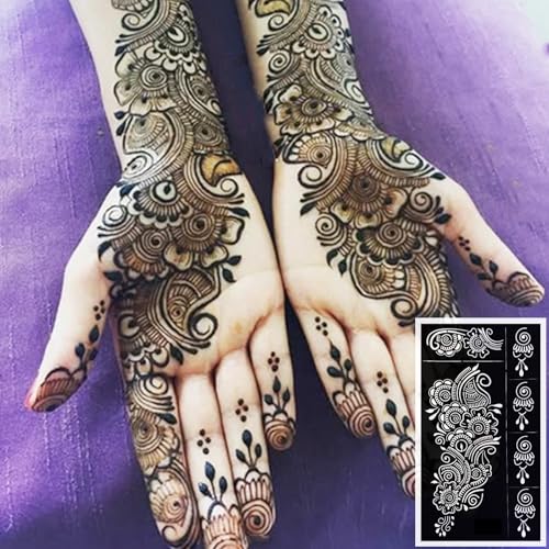 Henna Tattoo Stencil Kit - 9 Reusable PVC Templates