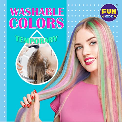 Hair Chalk Kit for Girls with Braiding Beads & Color Clamp