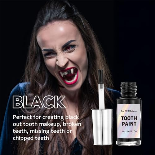 Black Tooth Paint for Halloween Cosplay & SFX Makeup