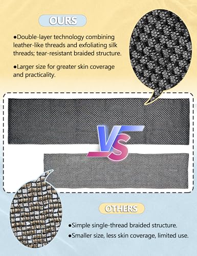 Exfoliating Shower Towel 48" - Dual-Sided Body Scrub Cloth