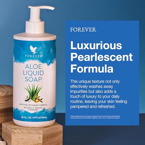 Forever Living - Aloe Liquid Soap - Gentle Cleansing and Moisturizing with Aloe Vera, Jojoba and Argan Oil - Gluten-Free and Vegan - 16 fl oz (Pack of 2)