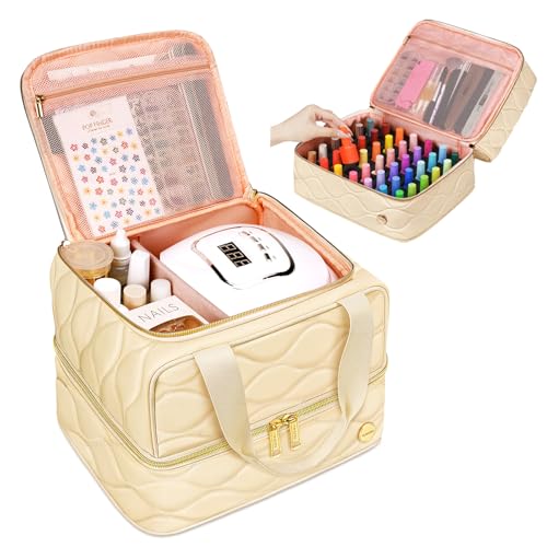YOREPEK Nail Polish Organizer Case for 42+ Bottles
