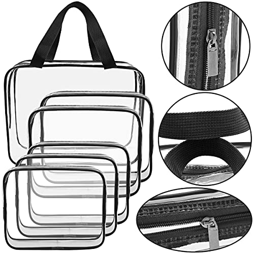 TSA Approved Clear Makeup Bags Set 6 Pcs Cosmetic Travel Organizer