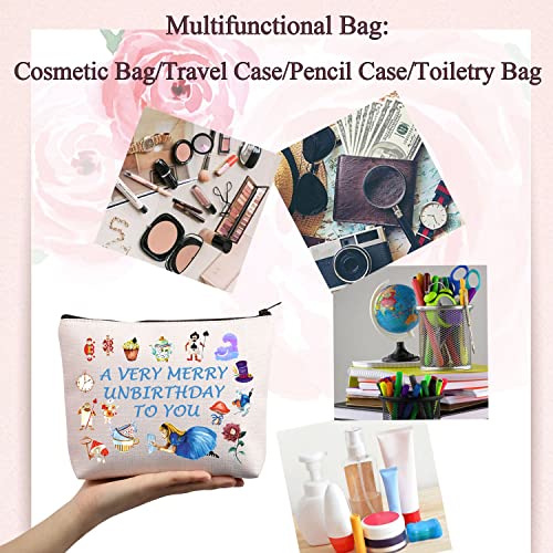 BDPWSS Fairy Tales Makeup Bag a Very Merry Unbirthday To You Cosmetic Bag For Family Friend (Merry birthday you)