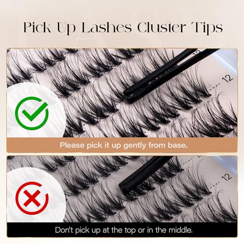 BEFER 3D Curl Lash Clusters - 108 Pcs DIY Eyelash Extensions
