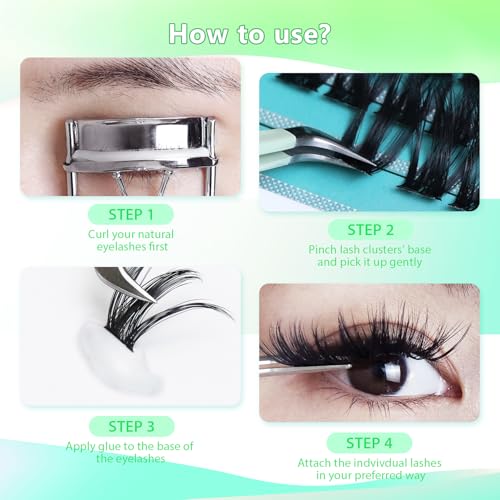 Mixed Size Cluster Eyelashes Kit - 12 Rows Individual Lash Extensions