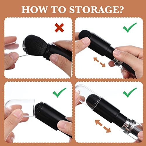 3 Sets Travel Makeup Brush Set 4 in 1 Portable Travel Lip Retractable Eyeshadow Professional Foundation Blending Brush Gifts for Women Facial Cosmetics Makeup Set