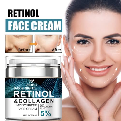 SORYA-Anti-Aging Facial Moisturizer with Retinol, Hyaluronic Acid & Peptides ?Helps Improve the Look of Fine Lines & Wrinkles Daily Hydrating Face Cream for All Skin Types