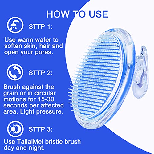 TailaiMei Exfoliating Brush for Ingrown Hair Treatment - To Treat and Prevent Bikini Bumps, Razor Bumps - Silky Smooth Skin Solution for Men and Women(Blue)