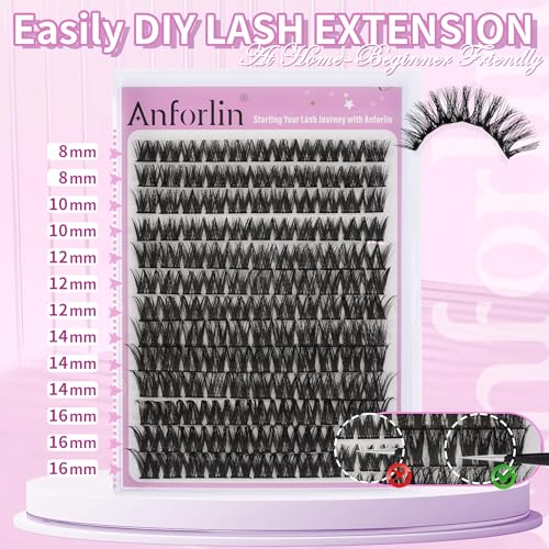 Lash Clusters 8-16mm Wispy D Curly 143pcs Bundle - DIY Eyelash Extensions
