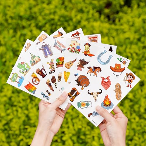 96 PCS Western Cowboy Temporary Tattoos for Kids Birthday Party