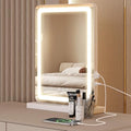 Sweetcrispy 18"x13" LED Vanity Mirror with Lights, Small Smart Makeup Mirror with Touch Control, Dimmable Lighting