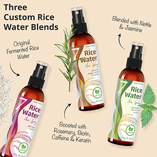 Seven Minerals, Organic Aloe Vera Gel & Fermented Rice Water blended with Rosemary, Biotin, Caffiene, and Keratin