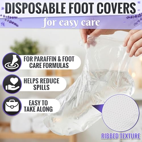 Disposable Plastic Foot Booties for Moisturizing & Wax - 200 Pack