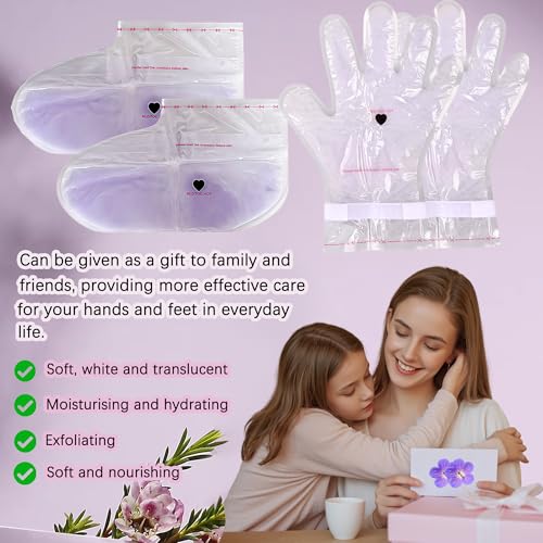 Paraffin Wax Gloves,The Paraffin Wax for Hand and Feet,Paraffin Hand & Foot Treatments and Booties Set for Intensive Hydration At Home Or Spa(Lavender) 2 Pair Hand & Foot Wax Gloves
