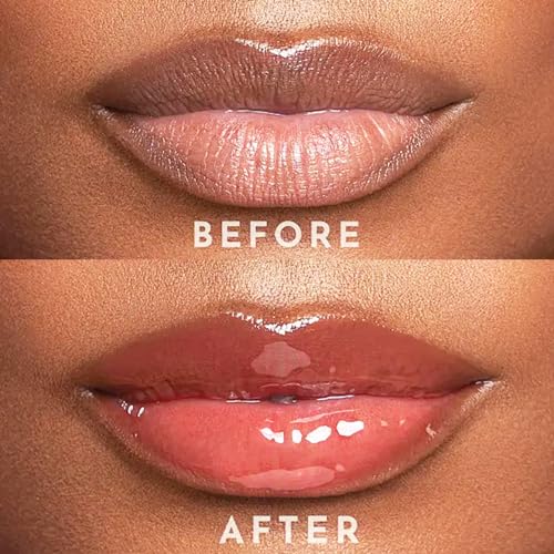 4-Color Lip Glow Oil Set - Hydrating Plumper with Soft Brush