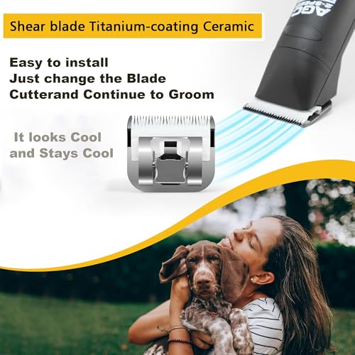 18 Teeth Ceramic Blade Compatible with Oster Fast Feed Clippers Replacement Blades for A5 Grooming Cutter Series, fit for Wahl KM Series, fit for Andis Blade Parts (3FC, 4FC, 5FC, 7FC, #9, #10), White