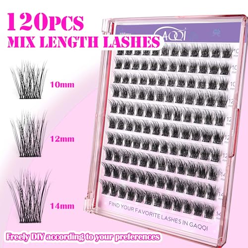 GAQQI Cluster Lash Extensions 10-14mm 3D Volume 120 Pack