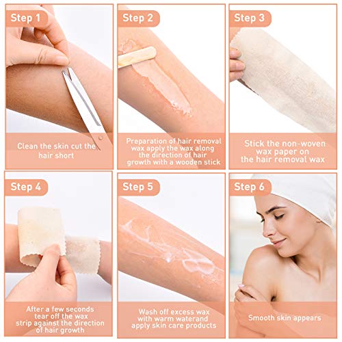 Maitys Hair Removal Kit: 250 Pieces Muslin Waxing Strips and Sticks for Body and Facial Hair Women Men