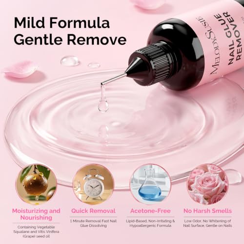 MelodySusie Nail Glue Remover Set - 15ML & 30ML, Gentle & Effective
