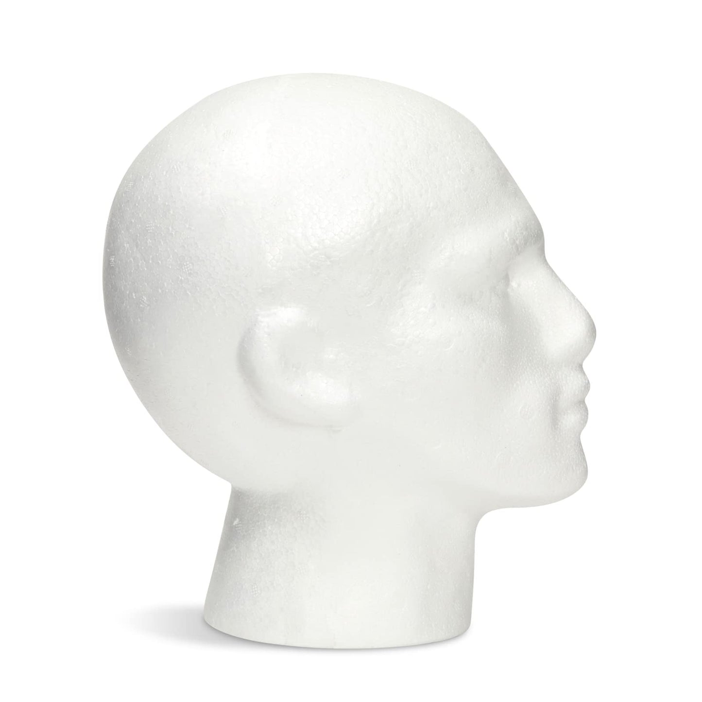 Juvale Male Foam Head Form, Mannequin Display for Masks, Hats, Wigs, Halloween Decoration (White, 9x11 in)