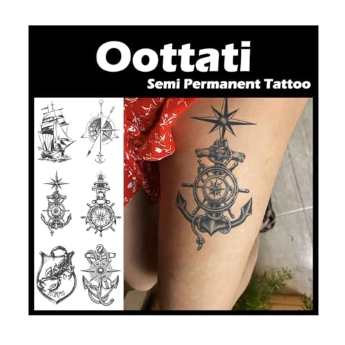 6 Sheets Semi-Permanent Waterproof Temporary Tattoo Stickers