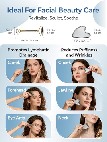 Stainless Steel Face Roller & Gua Sha Tool Set
