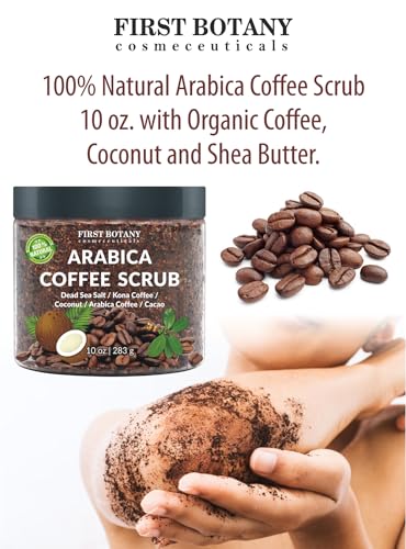First Botany Arabica Coffee Scrub with Coconut & Shea Butter, 10 oz