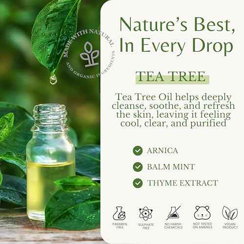 Tea Tree Oil Body Wash, Cleanses & Relieves Itchy Skin, Soothes Jock Itch, Acne & Ringworm, Shower Gel for Dry and Sensitive Skin, Women & Men, Organic & Natural, 16 fl oz, 2-Pack