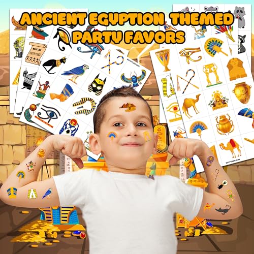 96 Piece Ancient Egypt Temporary Tattoos - Kids & Adults