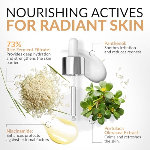 Rice Face Serum - With Hyaluronic Acid, Niacinamide - 73% Rice Ferment Filtrate, Nourishing, Moisturizing Facial Serum - Rice Serum For Face - 30ml