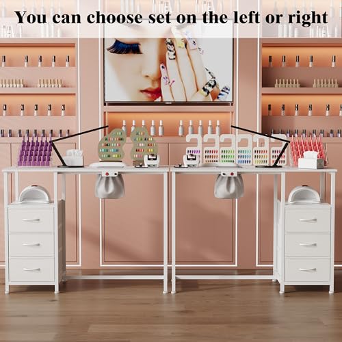 Nail Table with Electric Dust Collector & Drawers